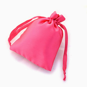 Logotipo personalizable respetuoso con el medio ambiente para Pink Satin Small Snap Keeping Pouch Organizador de joyas indias Cordón Compras al por mayor - Product Image 4