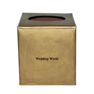 Caja de pañuelos galvanizada vintage Diseñador hecho a mano de calidad superior Servilletero al por mayor Forma personalizada Cubierta de pañuelos de lujo - Product Image 3