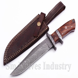 สองดามัสกัสยามมือที่กำหนดเองทำมีดล่าสัตว์ที่มีเปลือกหนัง (Smk1344) - Product Image 2
