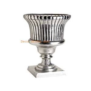 Pot de fleur en métal argenté, grande taille, pot pour décor de mariage - Product Image 1