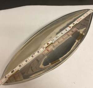 Plateau et plateau de service de nourriture classique en métal gris avec design élégant en forme de feuille, parfait pour une utilisation sur table d'hôtel - Product Image 4