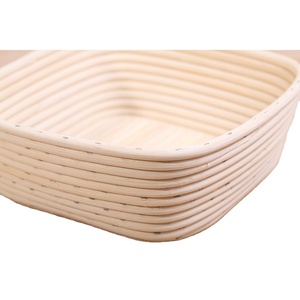 Square Naturally Bread Proofing Baskets Dough Rising Rattan Bread Bowl with Liner Brotform Dinner Storage Made in Vietnam