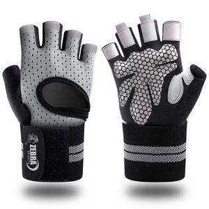 Customized Logo Workout Gloves for <b>Men</b> and Women Weightlifting Gym Gloves with Wrist Wraps and Support - Product Image 4