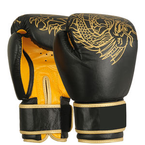 Gants de boxe en cuir de vachette personnalisés de haute qualité OEM les plus vendus avec poignets lacés disponibles en plusieurs tailles et couleurs - Product Image 2