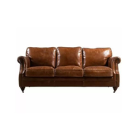 Canapé trois places en cuir véritable, style européen moderne, durable et imperméable, pour salon, meubles de maison, Blue Ocean