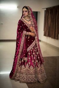 -- New-หนักสวย-เจ้าสาว Koti ,Lehenga ชุดที่มีสง่างามประดับในแก้วคริสตัลลูกปัดหินทำงานสำหรับงานแต่งงาน = 2021 - Product Image 2