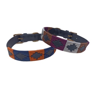 Ensemble collier et laisse de luxe en cuir gris violet pour chien et chat Design tressé en fil solide avec logo personnalisé Fabriqué par des experts - Product Image 5