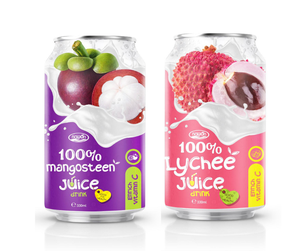 Jugo Puro de Mangostán, Bebida de Fruta Tropical, Esterilizado, Recién Exprimido, Lata de 330 ml, Suministro al por Mayor, Marca Privada, Fábrica con Certificación ISO - Product Image 1