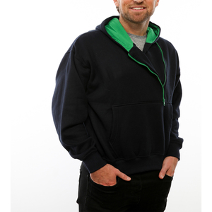 Customized half zipper <b>neon</b> green Men Casual Wear Sweat <b>Shirt</b> Hoodies For Adults With Top Quality and new Fashion - Product Image 3