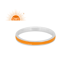 925 Fine Sterling Silver Handmade Yellow Enamel Statement Band <b>Ring</b> Jewelry Manufacturer Dainty Collection - Product Image 1