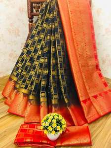 Sarees en soie d'art Alphanumero en gros - Product Image 6
