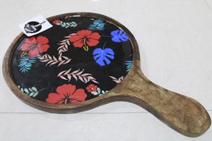 Ensemble de plateaux en émail peinture planche à découper plateau de service lit de service blocs à découper en bois traditionnel pour la maison et l'hôtel bois - Product Image 5