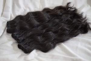 Raw Natural Wavy Weft Bundles 100% Mink Temple Raw Virgin Customized Hair <b>Wigs</b> and Ponytails 120 grams <b>Clip</b> In Set Free - Product Image 5