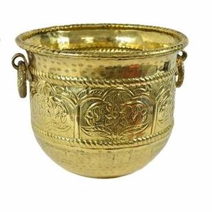 Planteur de fleurs en laiton antique, SIMPLE, décoration de maison - Product Image 1