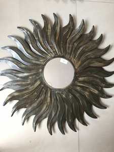 Espejo de pared decorativo con marco de Metal para decoración del hogar, gran belleza, forma de hojas, dorado - Product Image 2