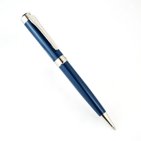 Stylo bille métallique JR4129B au design classique, pointe 0,7 mm, encre noire, finition rhodiée, clip solide, logo époxy personnalisable, promotionnel