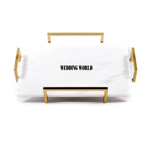 Bandeja de servicio de mármol, plato de diseño hecho a mano de alta calidad, vajilla de forma personalizada, bandeja de servicio de mármol de lujo al por mayor - Product Image 4