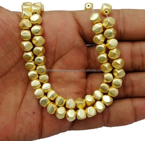 Fil de perles à facettes en cuivre plaqué or, 6mm, 1 pièce de bijoux - Product Image 3