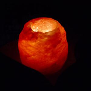 Portavelas de cristal de sal del Himalaya hecho a mano por Sian Enterprises piedra maciza Metal decoración del hogar para bodas - Product Image 1