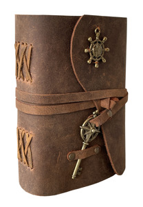 Customized Handmade A5 Journal Genuine Leather Designer Key Deckle Edge Papers Bound <b>Diary</b> Premium Quality Personalized Notebook - Product Image 3