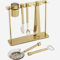 Ensemble d'accessoires pour Bar et vin, Design Tropical en laiton, Style occidental avec support en marbre blanc, fait à la main