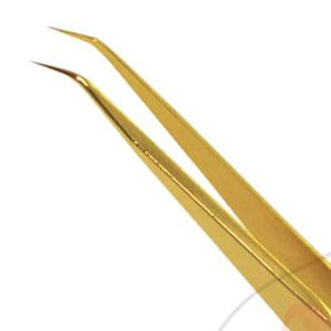 Lagee — Extension de cils en acier inoxydable, amincissant, droit, 6mm, Volume 45 degrés, pinces à épiler, en or, Design de trou au bout, étiquette privée, miroir - Product Image 3