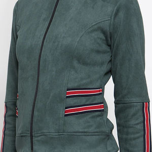 Women's Popular Simple Casual Leather Jacket Winter Autumn Suede Cotton Quilted Multiple Silks <b>Linens</b> Nylons Available Solid - Product Image 5