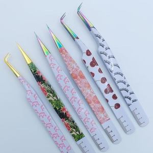 Pinzas de extensión de pestañas de acero inoxidable con logotipo personalizado profesional Pinzas de pestañas postizas de fibra recubierta de papel Sostenibles - Product Image 2