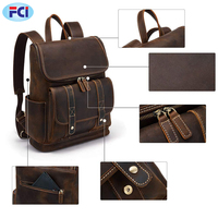Nouveau Sac à Dos Unisexe en Cuir Véritable de Vachette, Imperméable, Souple, de Haute Qualité, Style Décontracté et Tendance, avec Fermeture Éclair