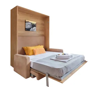 DIY ติดผนังเตียงกลไกใช้ Queen ขนาดพับ Murphy Bed โซฟาเตียง