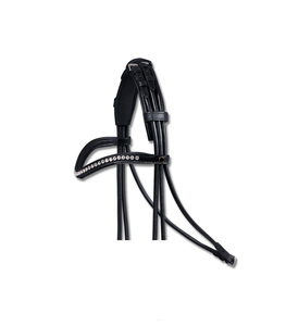 Haute Qualité DD Roulé En Cuir Cheval Snaffle Bride Tambour De Légumes Teint avec Strass Fantaisie Couture Équitation Utilisation Équestre - Product Image 2