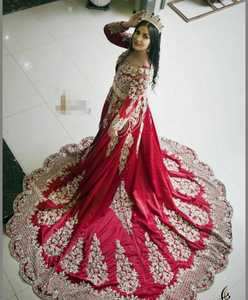 STUNNING FLOOR LENGTH HEAVY CAFTAN DRESS WITH DABKA, CRYSTAL GLASS BEADS,GLASS STONE WORK FOR PARTY-WEAR @ 2022 - Product Image 1