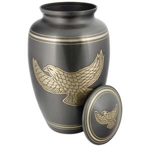 Urn métallique Antique, gravée or et gris d'aigle, vente en gros, crension pour adultes, Style américain/européen - Product Image 1