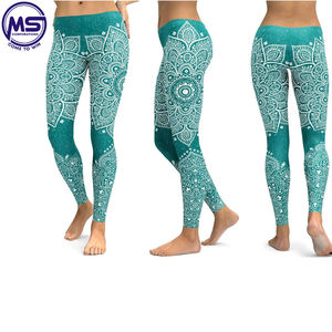 Women's High-Waist Printed Yoga Pants Unique <b>Sexy</b> Gym Custom Workout Running Leggings Knitted Fabric with Custom Logo on Waist - Product Image 3