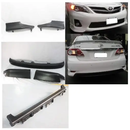 Piezas de automóviles parachoques delantero labio SPOILER + parachoques trasero SPOILER para TOYOTA COROLLA ALTIS 2011 parachoques del coche