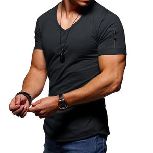 T-shirt pour hommes, en coton biologique, de haute qualité, avec logo personnalisé, décontracté - Product Image 2