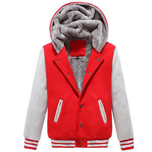 Blouson de Baseball personnalisé à capuche, haut de gamme, avec broderie de serviette,, OEM - Product Image 1