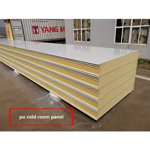 Thermal Insulation 50~200mm Thickness Sandwich Panel PU Roofing And Wall Boards