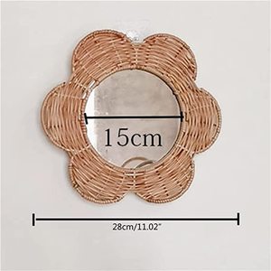 Espejo colgante de pared de ratán hecho a mano Diseño de tendencia de calidad premium Perfecto para la decoración del hogar interior y exterior - Product Image 2