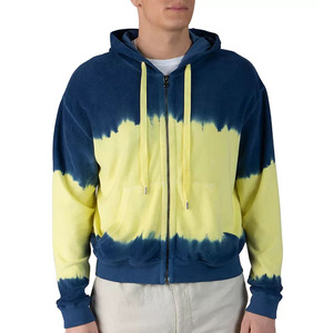 Sweat-shirts à capuche noirs personnalisés, style tie-dye froissé, avec deux couleurs attrayantes pour hommes - Product Image 1