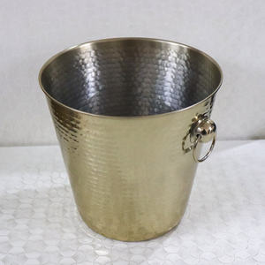 Manijas de perilla martillada de acero inoxidable Chapado en latón para enfriadores de vino y enfriadores de champán Cubo de hielo Fabricante y proveedor de metal - Product Image 4