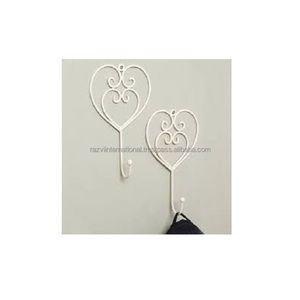 Cintres muraux en fil de fer enduit de poudre blanche à un niveau pour vêtements suspendus dans une armoire, une cuisine, une salle de bain ou un salon - Product Image 5