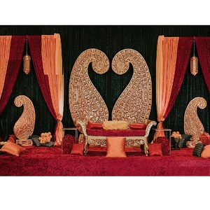 Decoración de Escenario para Bodas Sikh Punjabi en Canadá, Ceremonia Tradicional Punjabi Maiyan, Escenario para Eventos Punjabi en EE. UU. - Product Image 1