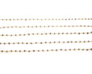 Cuentas de piedras preciosas de iolita Natural, alambre envuelto, chapado en oro, Rosario de cuentas, moneda hecha a mano de oro, cadena a granel - Product Image 5