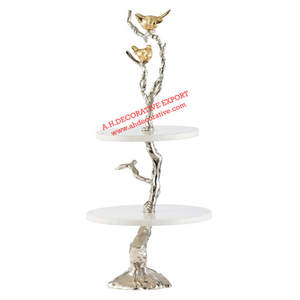 <b>Marble</b> Top Metal Cake Stand Birthday Party Decoration High Quality Luxury Expensive Cake Stands - Product Image 3