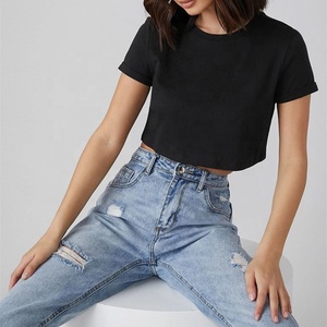 Custom Vendors Summer Sexy <b>Women's</b> O Neck Streetwear Short Sleeve Slim Fit Tees Crop <b>Tops</b> <b>Women</b> Casual T Shirts - Product Image 6