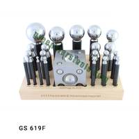 Kit de poinçonnage et de façonnage de bijoux 22 pièces avec base en bois – Outil de bombage de métaux |   Numéro d'article GS-619F