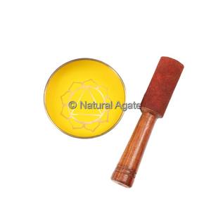 Vente en gros à bas prix Ensemble de bols en pierre d'agate Méditation de guérison Ensemble de bols chantants à 7 chakras | Bol chantant en plexus solaire - Product Image 1