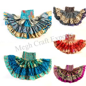 กระโปรงผ้าชีฟองส่าหรีวินเทจสำหรับสุภาพสตรีสไตล์มินิผ้าทอแบบ100% สไตล์อังกฤษระบายอากาศได้ดีขนาดใหญ่พิเศษใส่ฤดูร้อน - Product Image 3