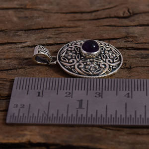 จี้เงินสเตอร์ลิง925พร้อมจี้พลอยโอนิกซ์สีดำธรรมชาติอันงดงามของขวัญแต่งงานสำหรับซัพพลายเออร์ขายส่ง - Product Image 2
